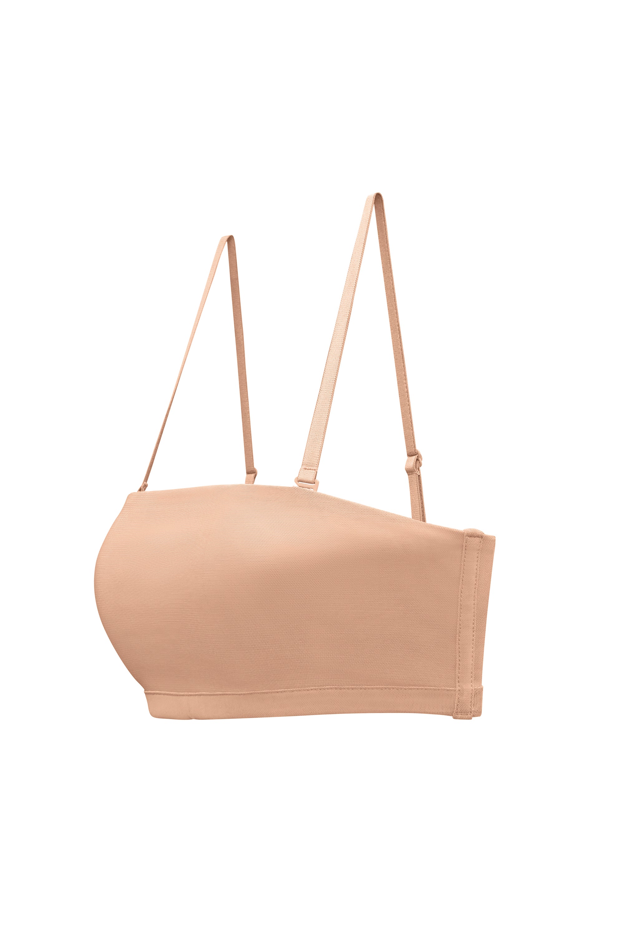 Soft Mesh Bandeau Bra in Warm Peach、mySite、solidvoid