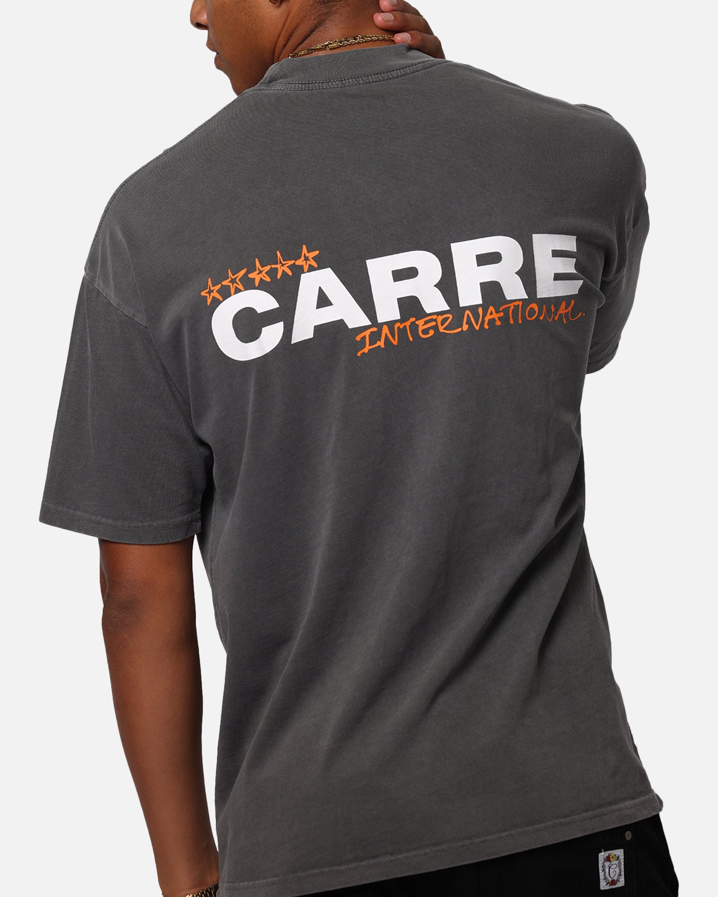 Carre Handdrawn Mock Neck T-Shirt Washed Charcoal、mySite、zt4zffjzw