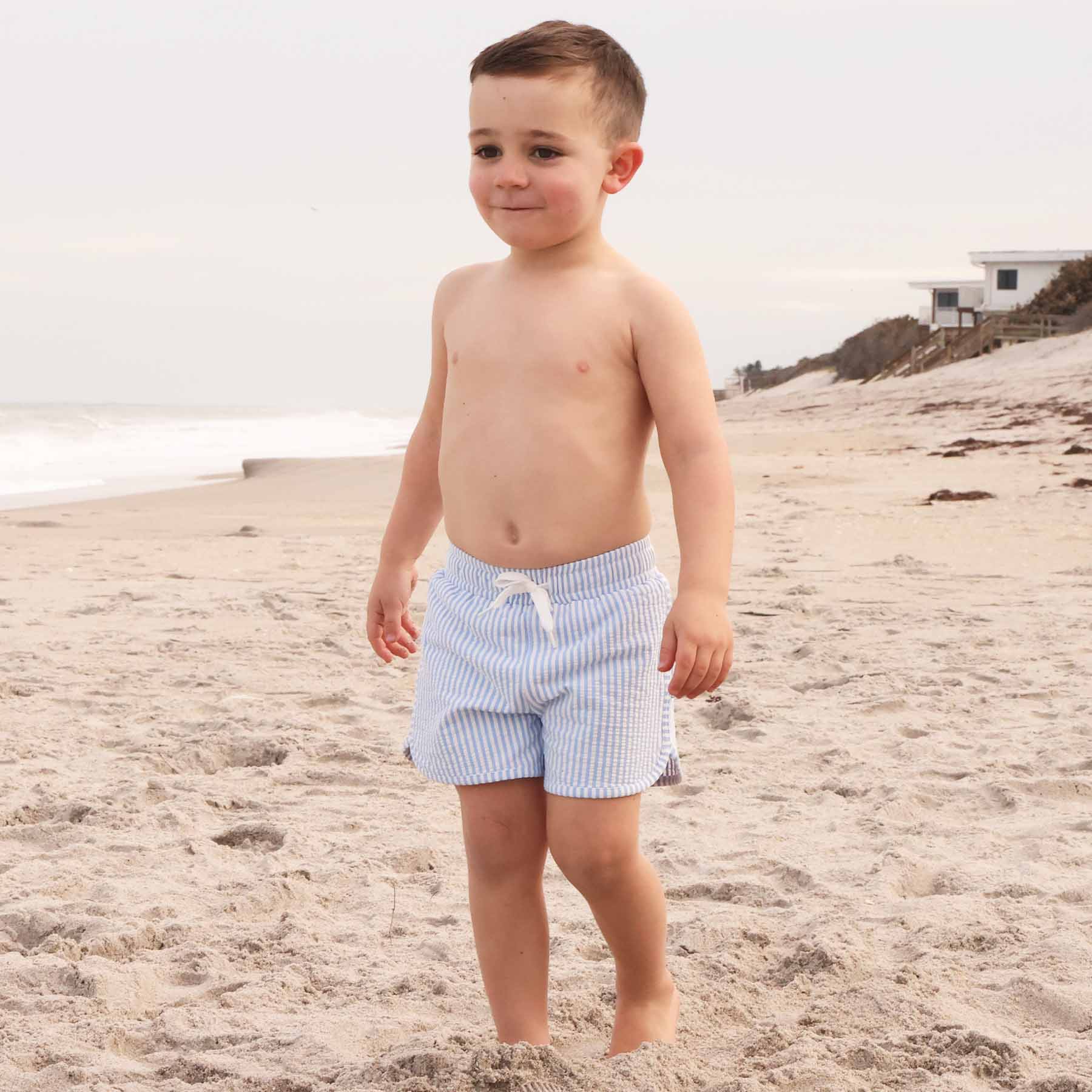  Boy's Swim Trunks | Seersucker Blue、mySite、layawaytickets