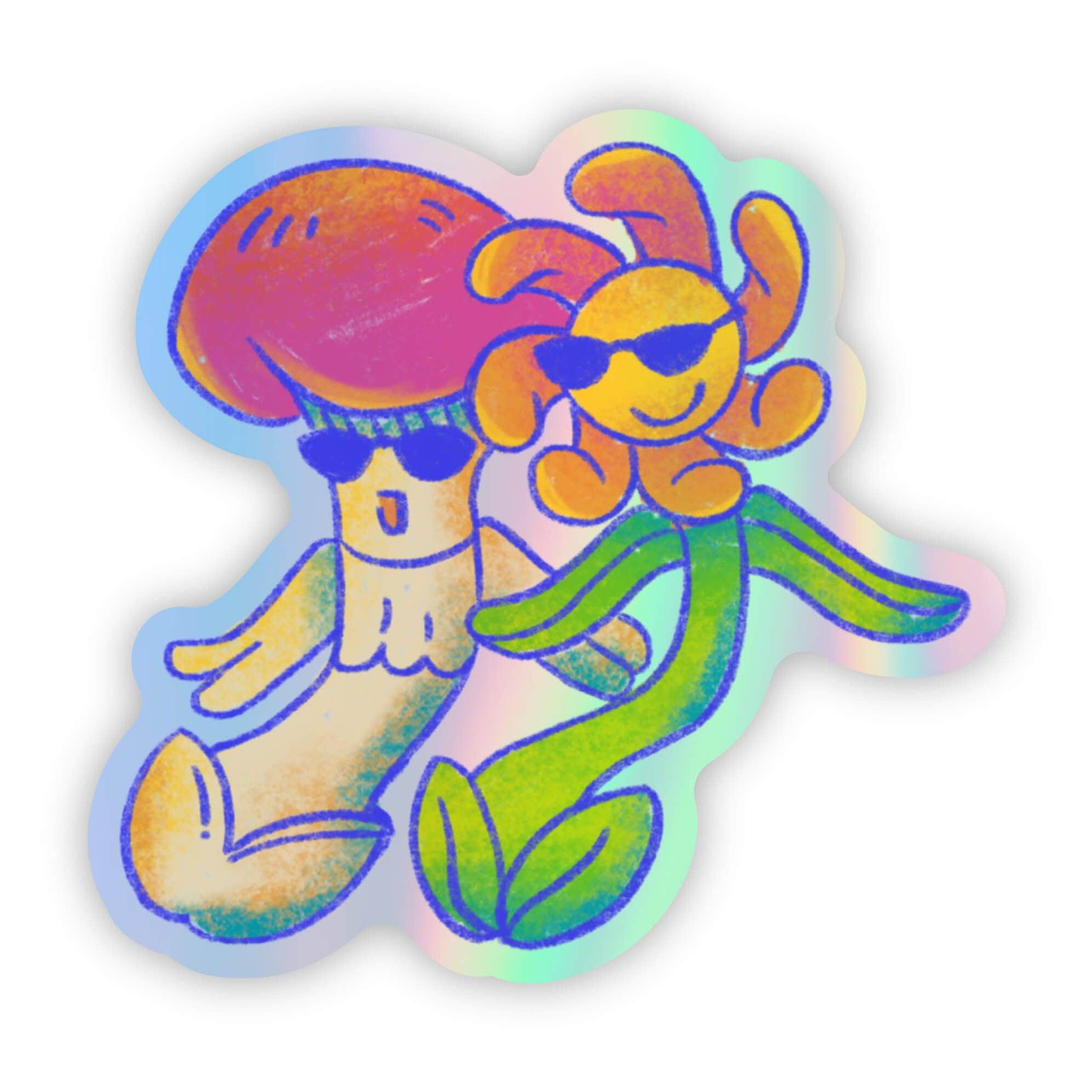  Holographic Mushroom & Frog Sticker、mySite、ghnorth