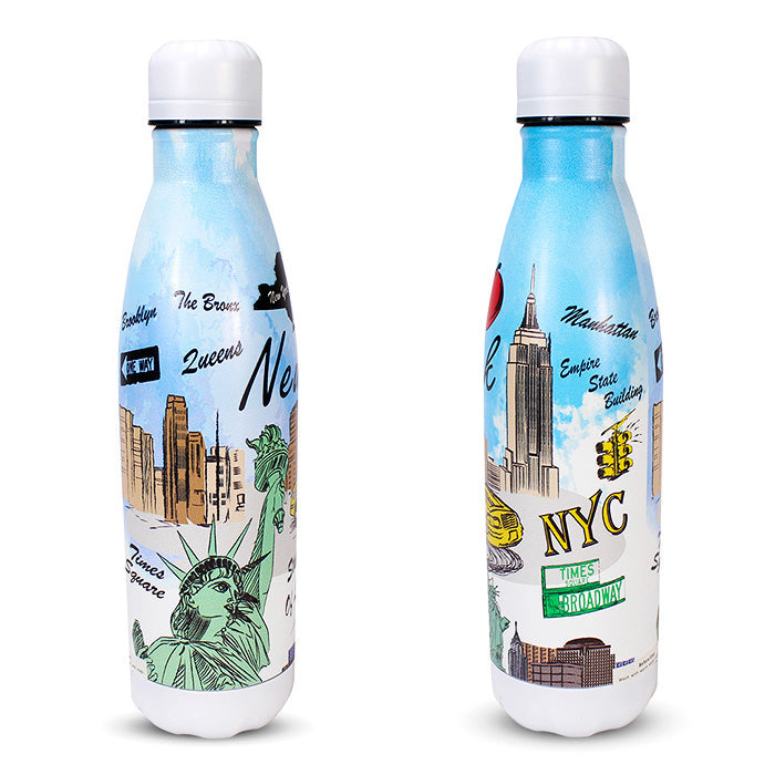 Customer Design Water Color New York Stainless Steel Bottle、mySite、vikingsvslions
