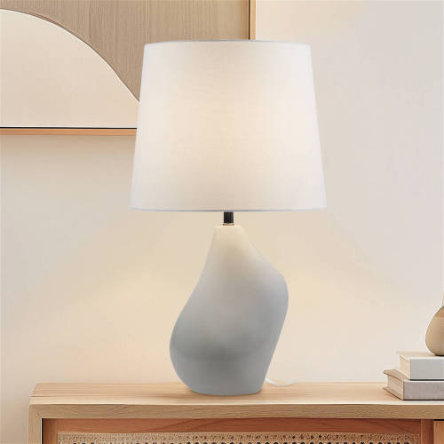 Asymmetrical Ceramic Table Lamp Grey See below、、eastwooduniform