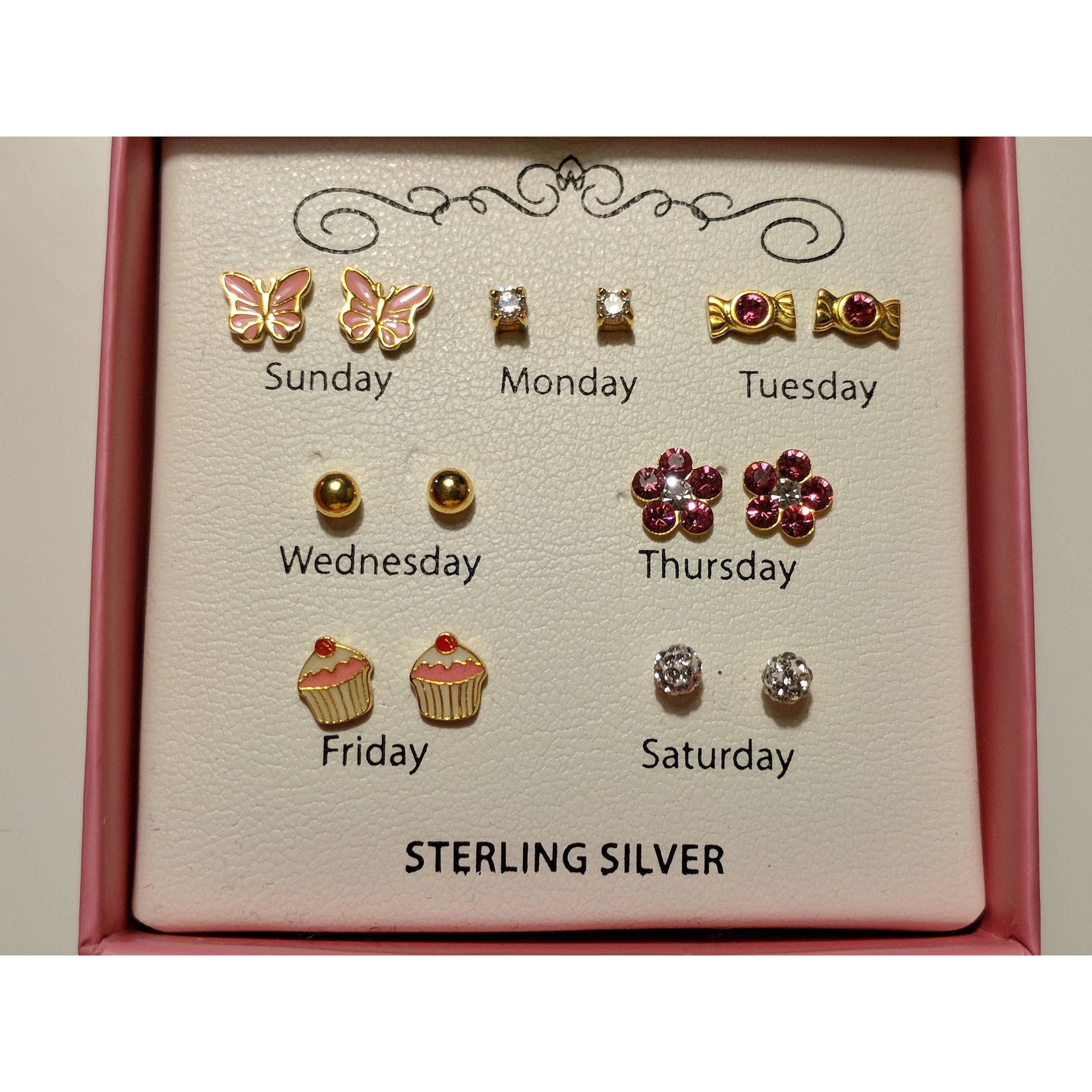 Girl's Sterling Silver Earring Set、mySite、g9winljtr