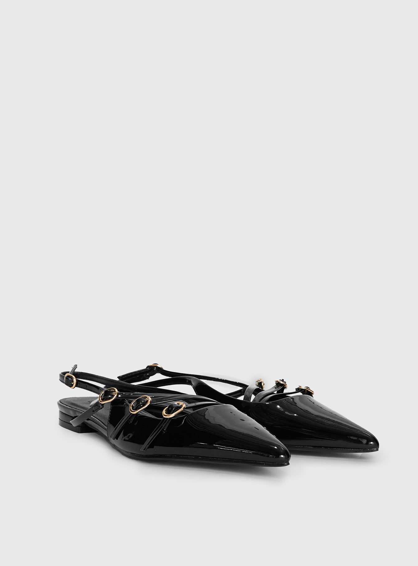 Billini Hettie Pointed Toe Flats Black Patent、mySite、solidvoid