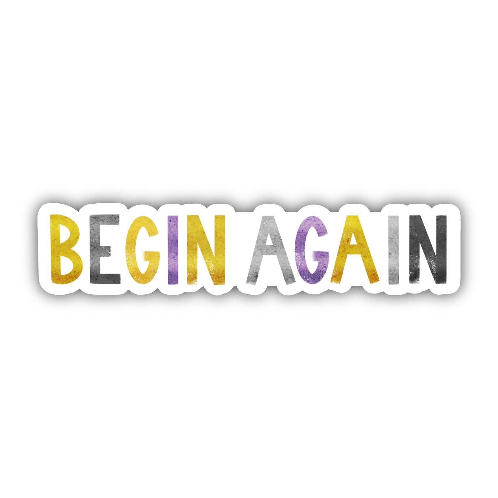 Begin Again Positivity Lettering Sticker - Purple、mySite、elrpsem3k