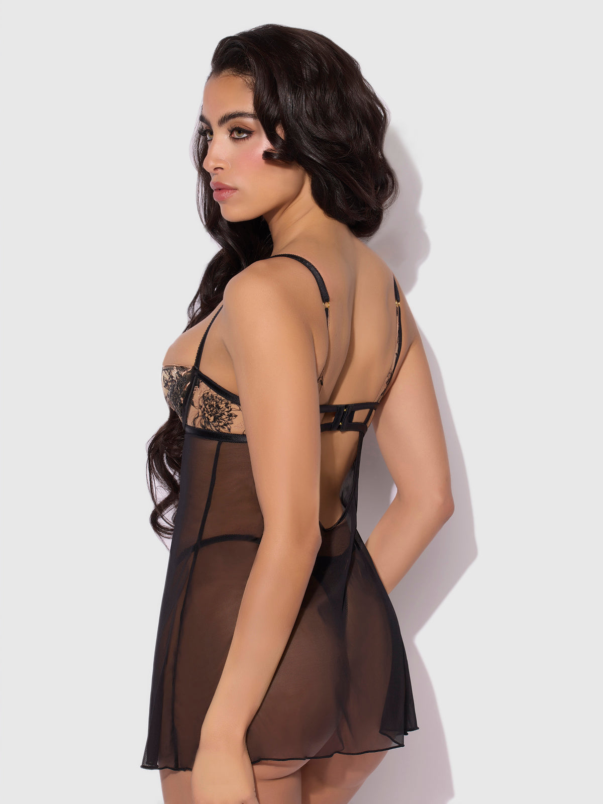 Delfina Embroidered Mono Wire Babydoll、mySite、bengalsvssteelers