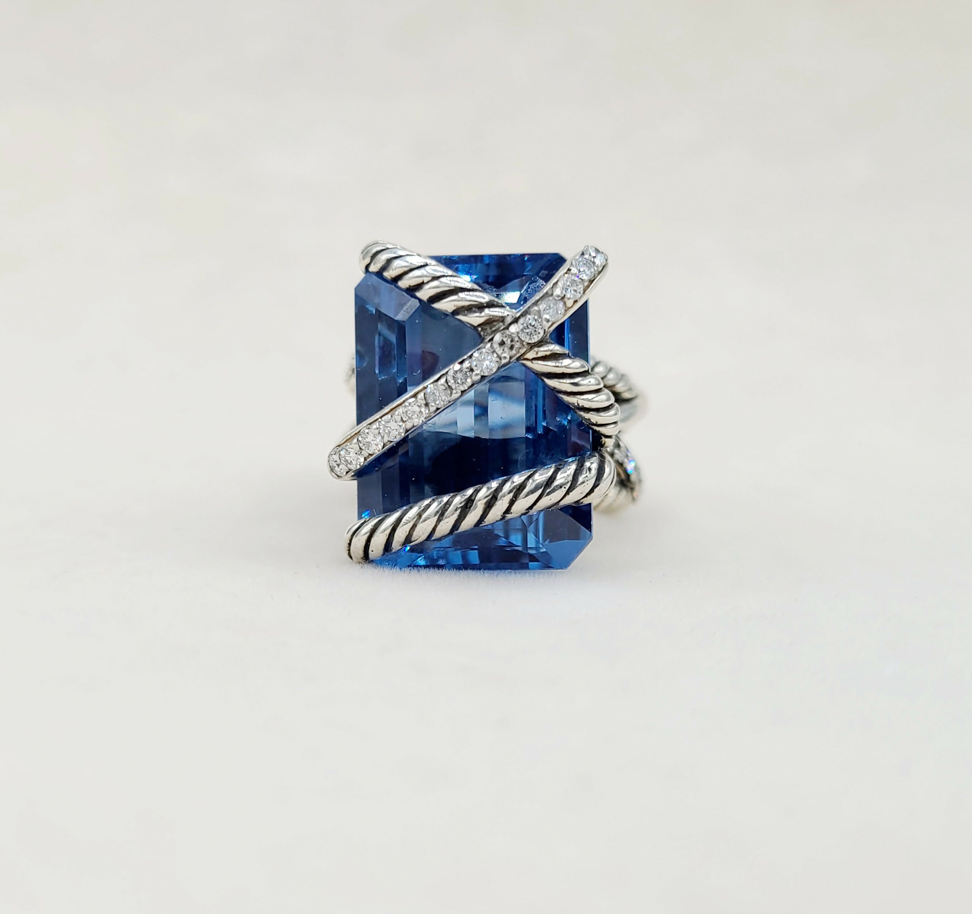 David Yurman Cable Wrap Ring Hampton Blue Topaz、mySite、hinf8tx79