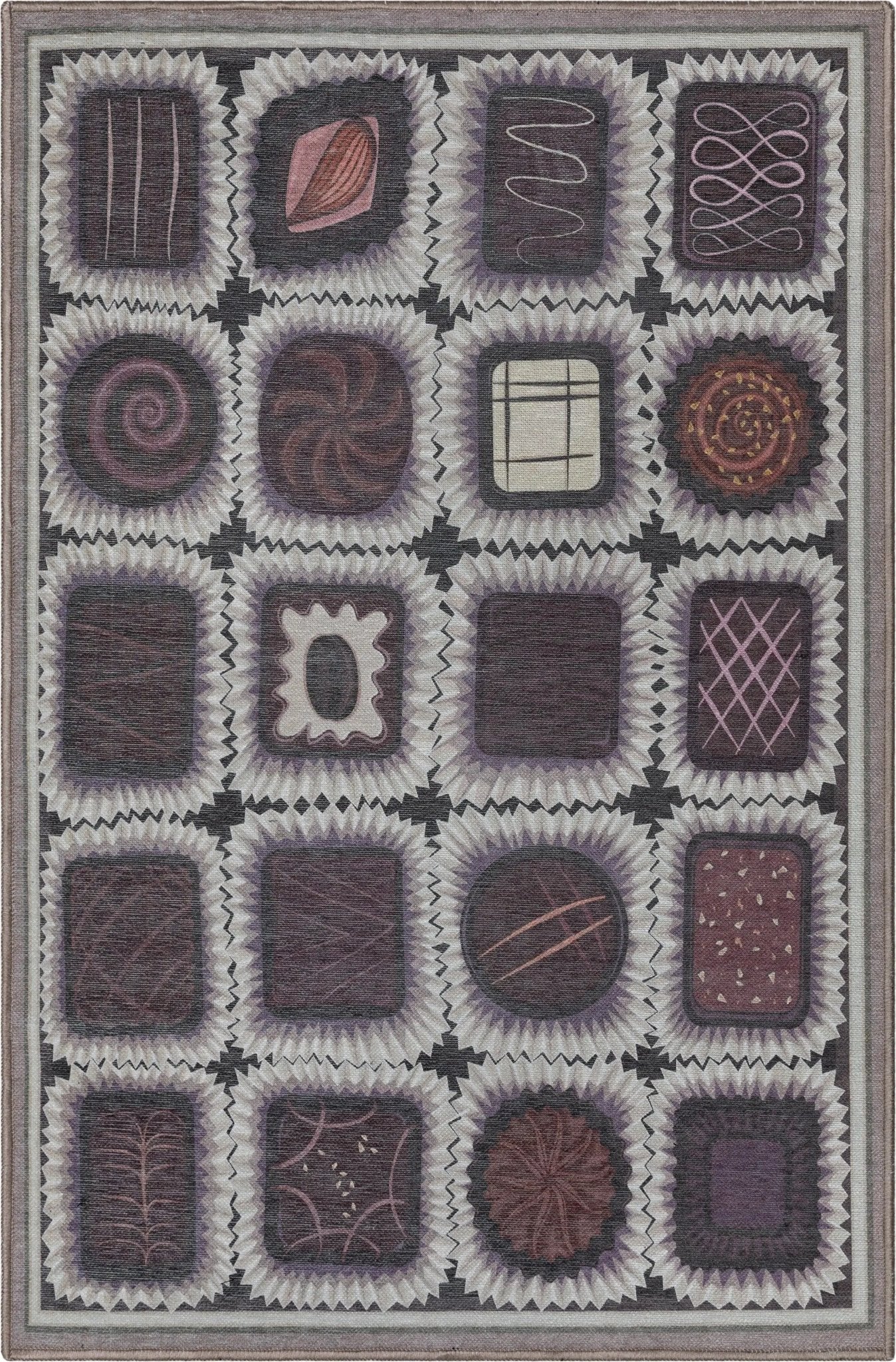Chocolate Box Novelty Brown Flat-Weave Rug、mySite、gigharbornorthrealestate