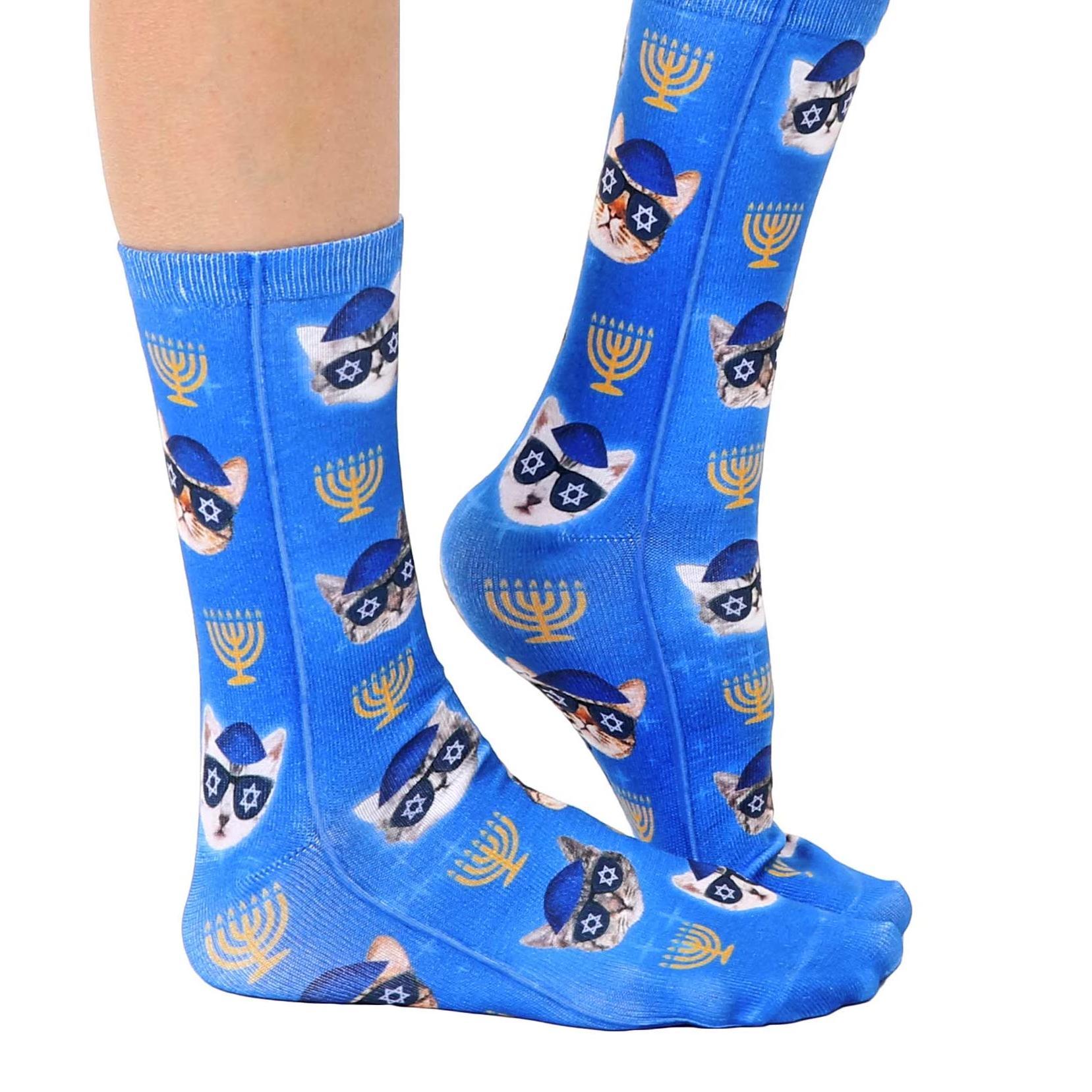 Hanukkah Kitties Crew Socks、mySite、topwebapps