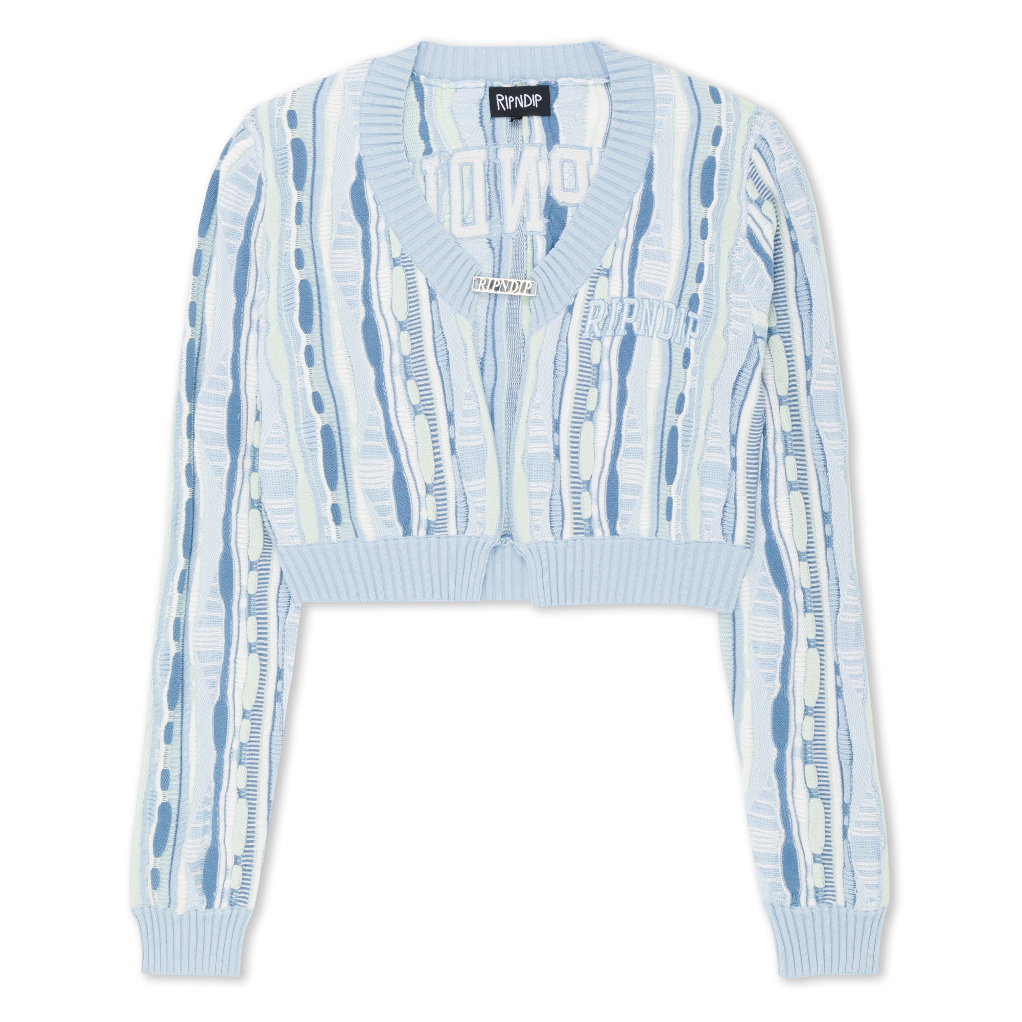  Corded Knit Cropped Long Sleeve (Light Blue)、mySite、merchandisen