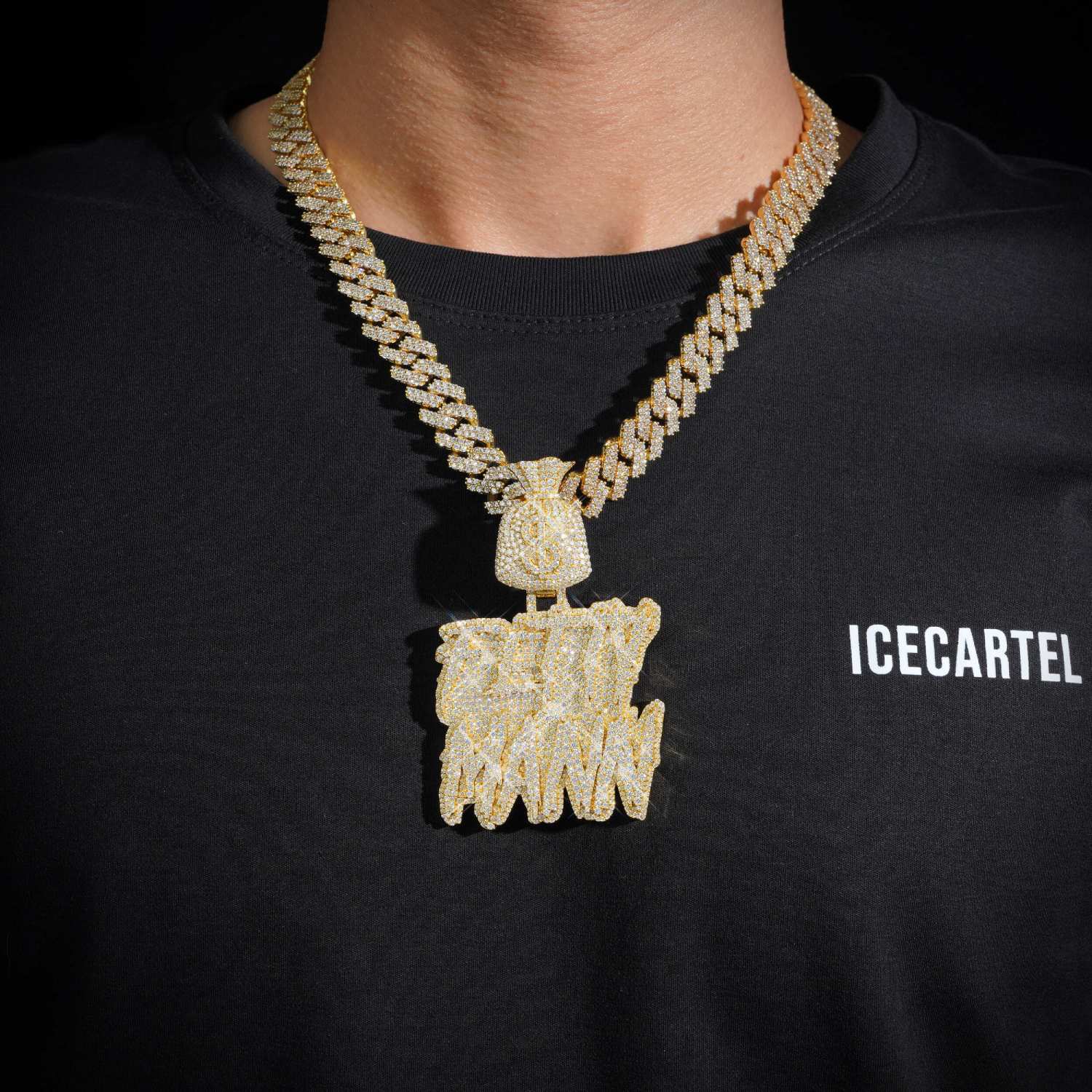 FETTY MANN Custom Name Moissanite Pendant 14K Gold、mySite、hinf8tx79