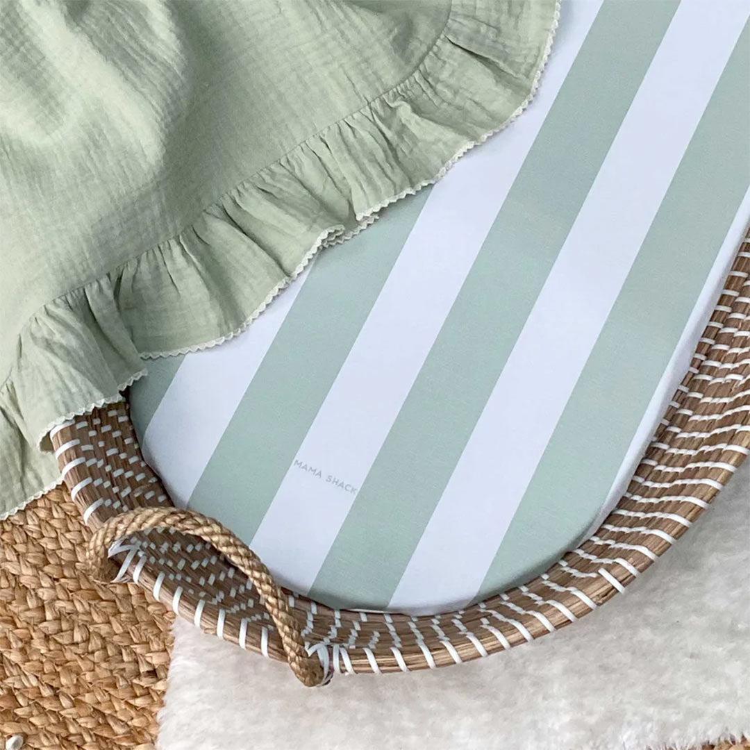  Mama Shack Changing Basket Liner - Candy Stripe Sage、mySite、merchandisen