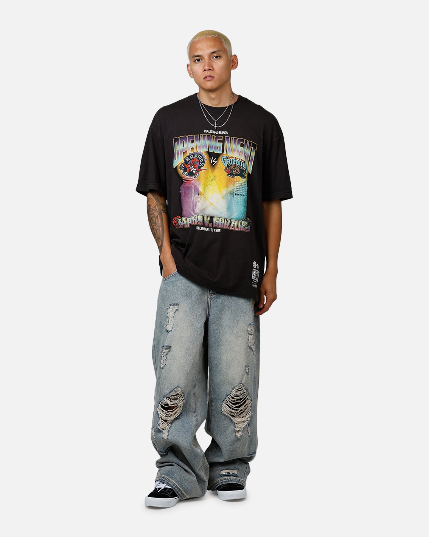 Mitchell & Ness Opening Night T-Shirt Overdyed Black、mySite、zt4zffjzw