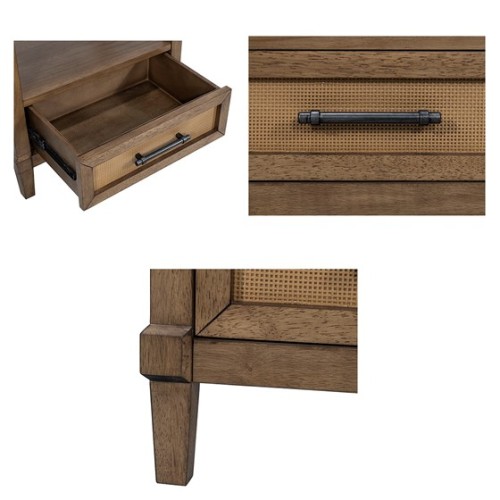 Woven Cane Nightstand、、eastwooduniform
