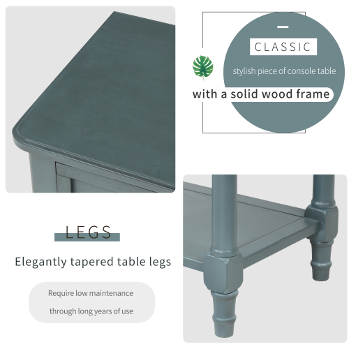 TREXM Narrow Console Table, Slim Sofa Table with Three Storage Drawers and Bottom Shelf for Living Room, Easy Assembly (Espresso)、、casual