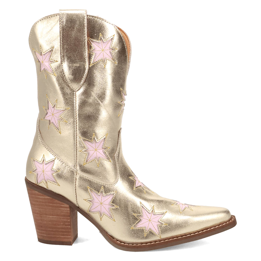 Starburst Metallic Tooled Inlay Snip Toe Pull On Cowboy Booties、mySite、gtrtttuynbv