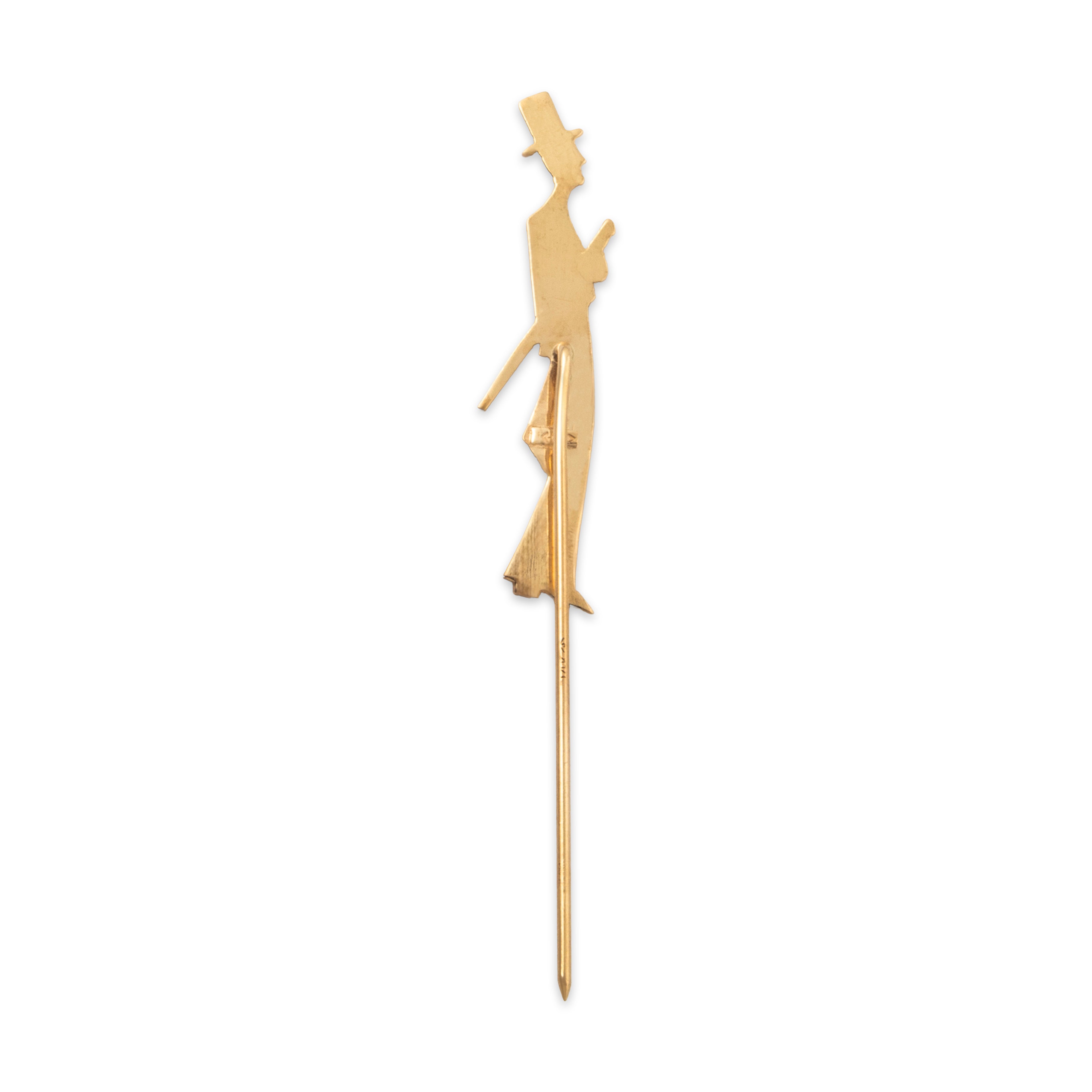 Antique 14k Yellow Gold Gentleman Top Hat & Tails Stickpin、mySite、hinf8tx79