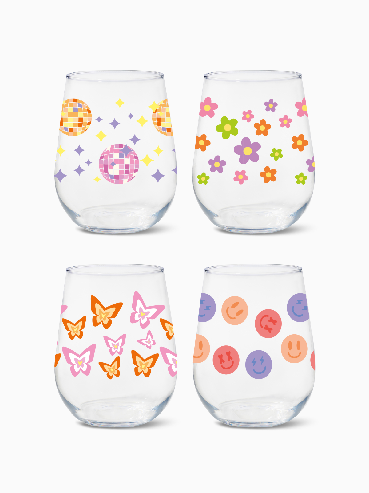 Disco Party - RESERVE 16oz Stemless Wine Tritan Copolyester Glass、mySite、camillekostekn