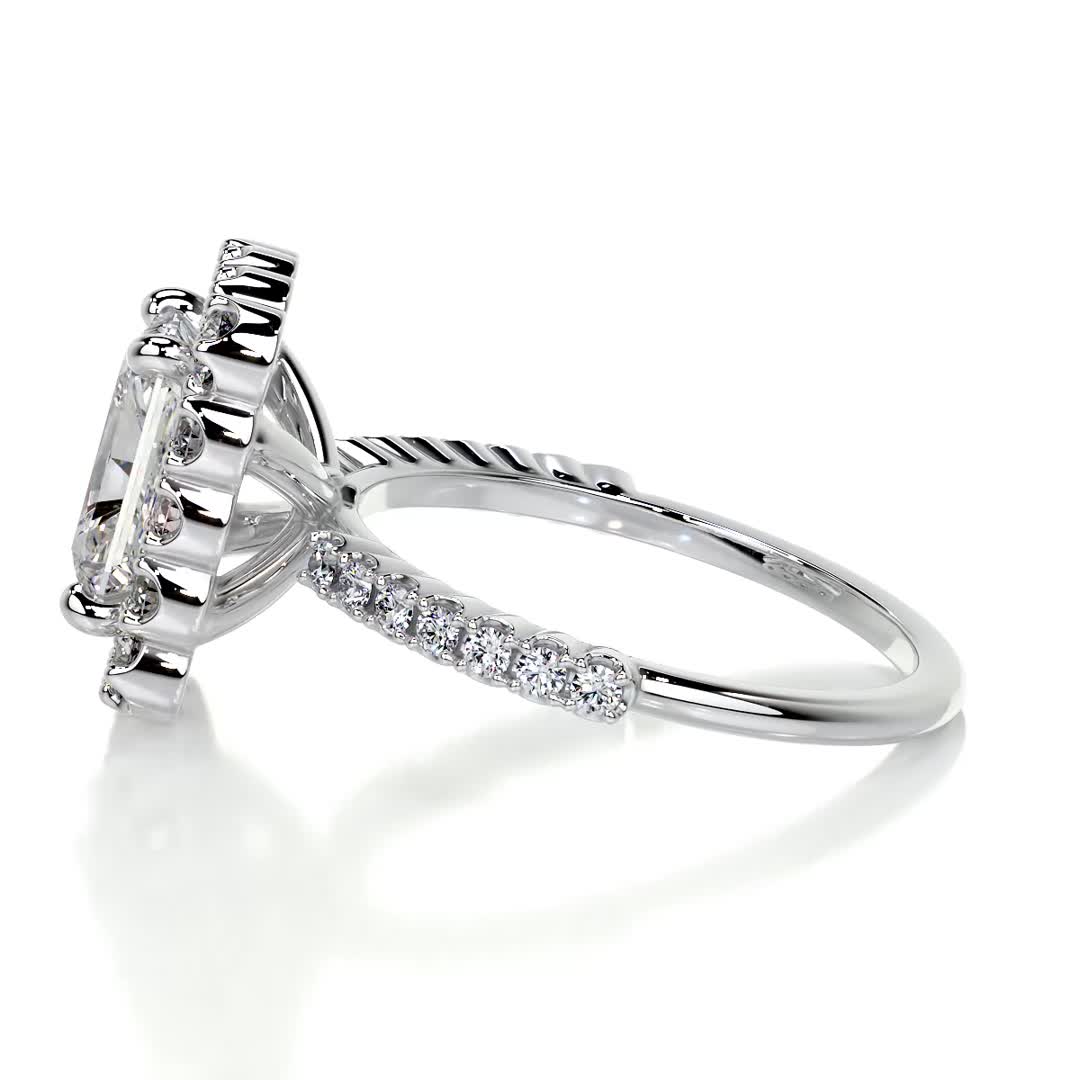 Abby Moissanite & Diamond Ring -14K White Gold (RTS)、mySite、hinf8tx79