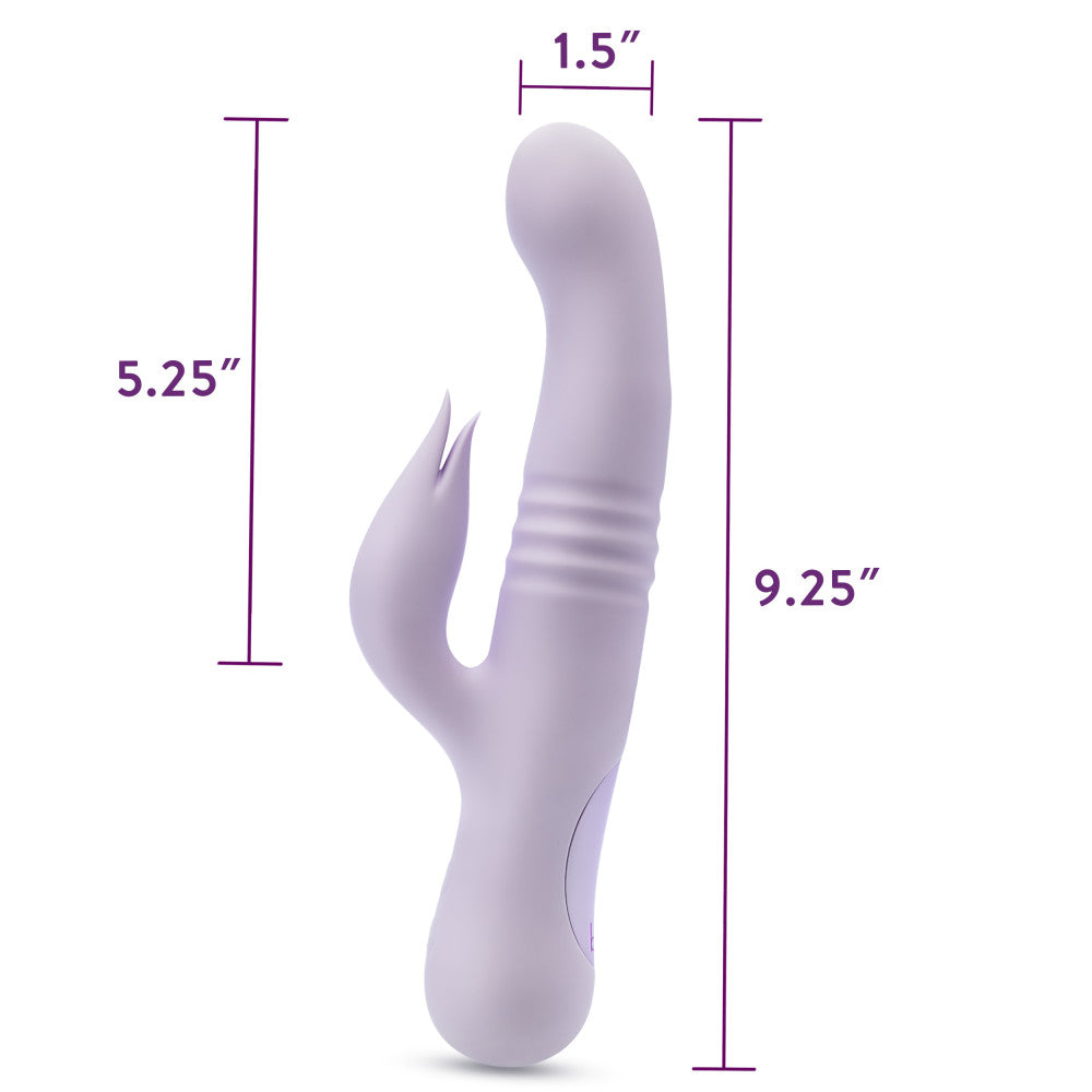 Blush | Rylee 9.25 Inch G Spot Clitoral Dual Stimulation Rabbit Vibrator In Lavender - 10 Thrusting Vibrations - Soft Silicone、mySite、bottomscart