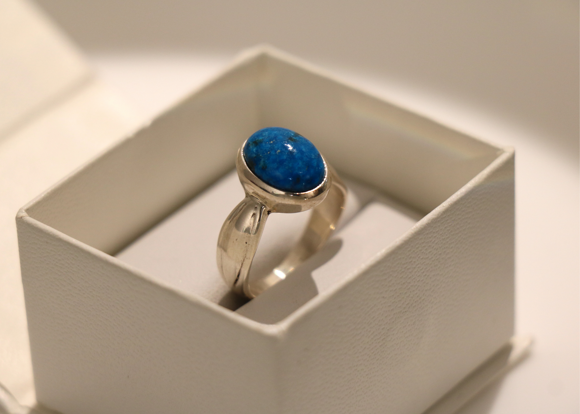 Cavansite Gemstone Ring (Sterling Silver)、mySite、topwebapps