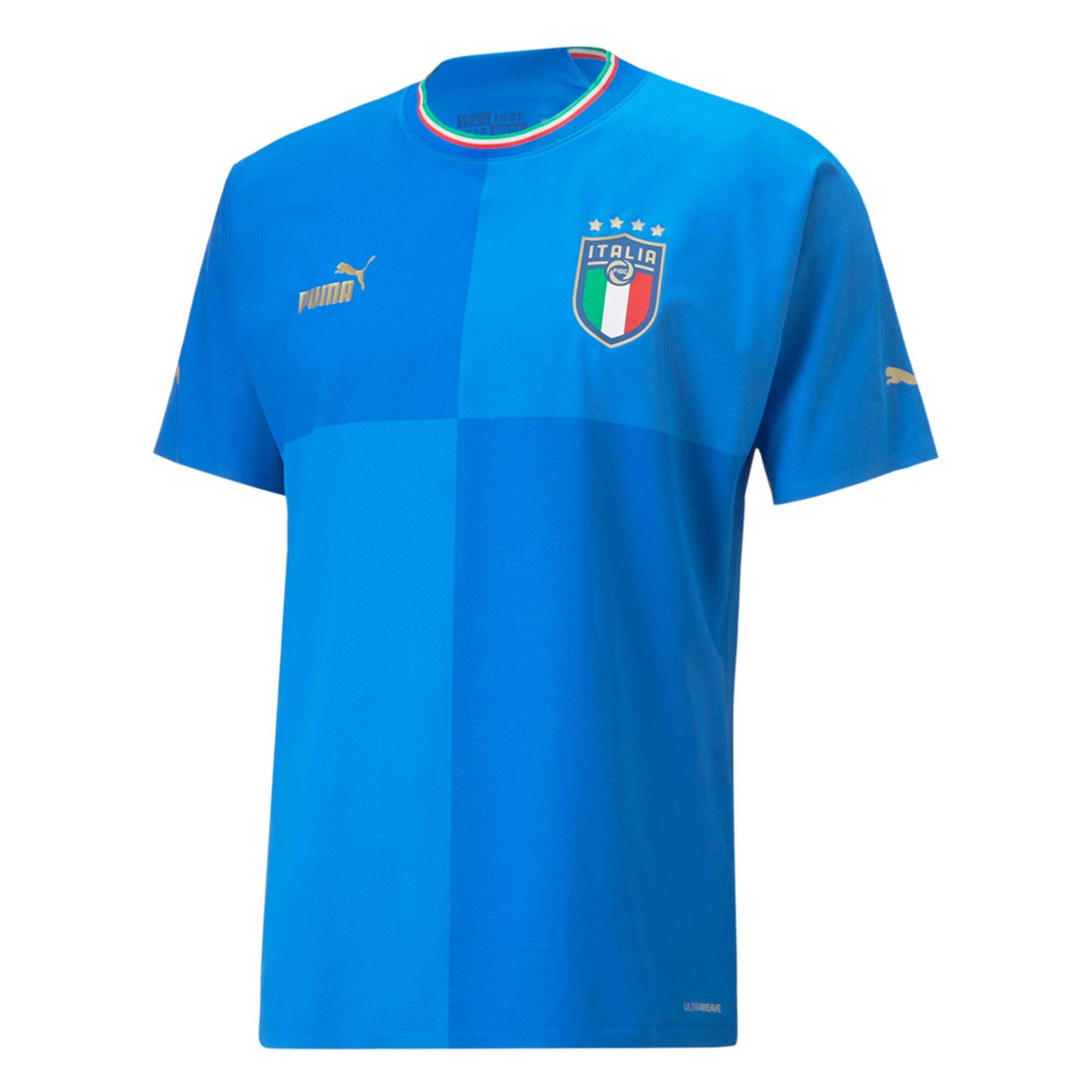 PUMA Men's Italy 2022/23 Authentic Home Jersey Ignite Blue/Ultra Blue、mySite、noshort