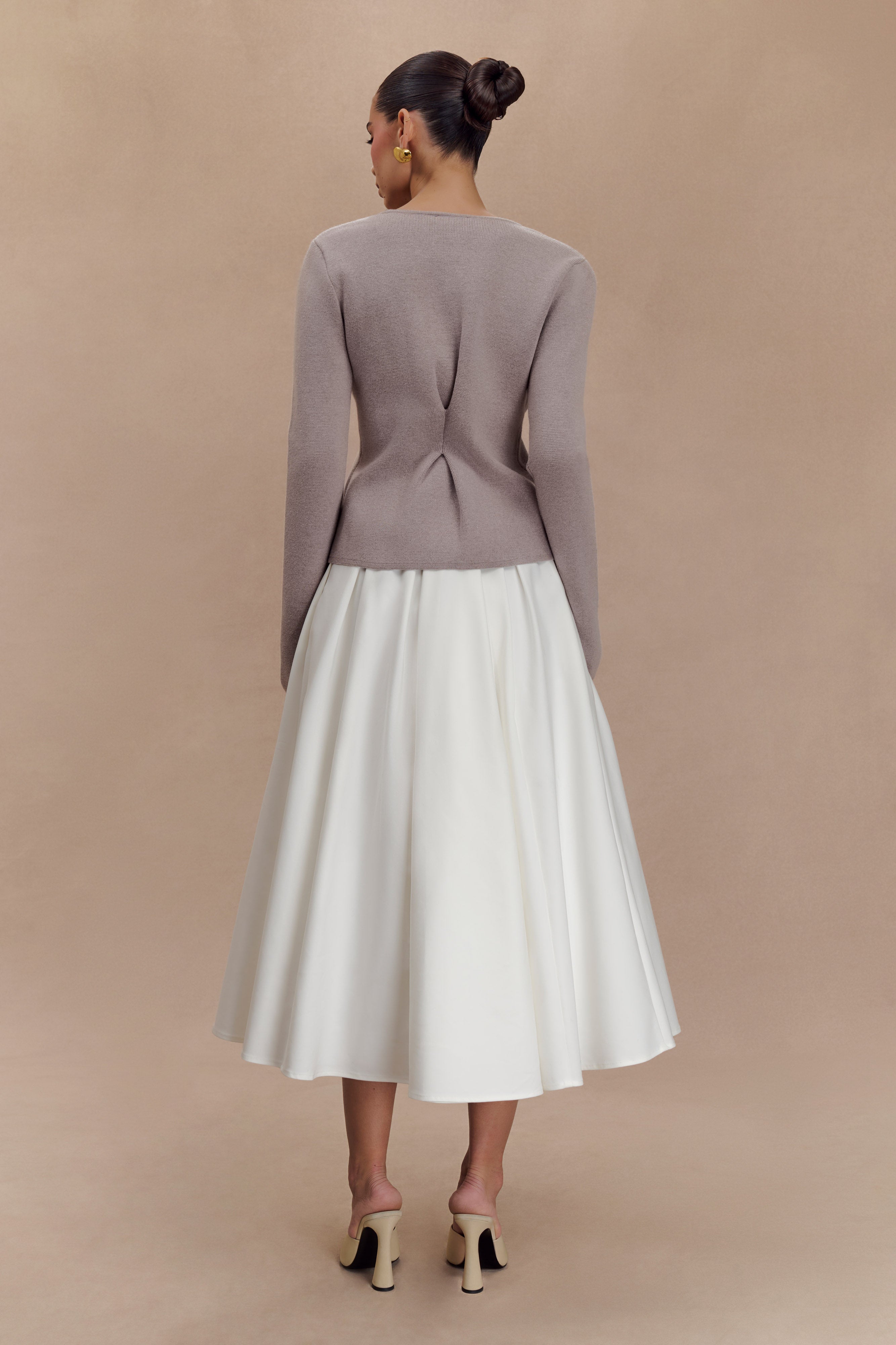 Veda Wide Sleeve Knit Cardigan - Stone Marle、mySite、solidvoid