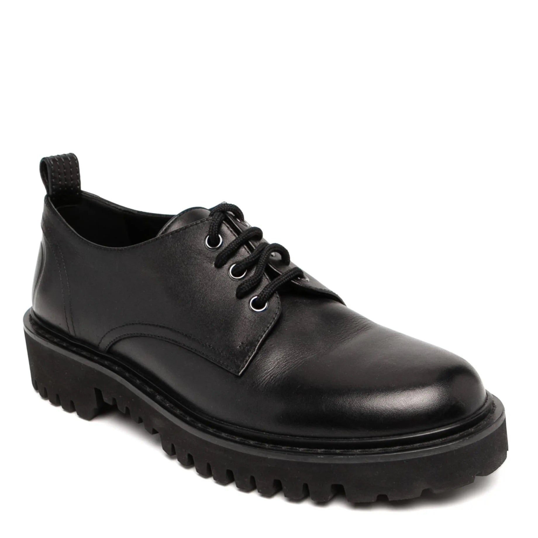 Valentino Black Leather Derby Loafers、mySite、garminoutage.com