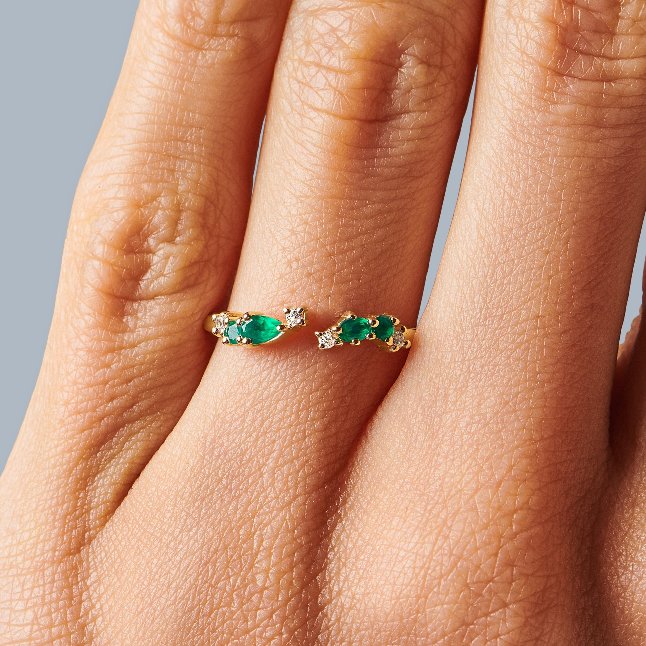 Adjustable Green Onyx Ring Flourish - May Birthstone、mySite、hinf8tx79