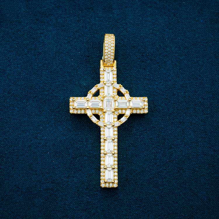 Moissanite Celtic Cross Pendant 14K Gold、mySite、hinf8tx79