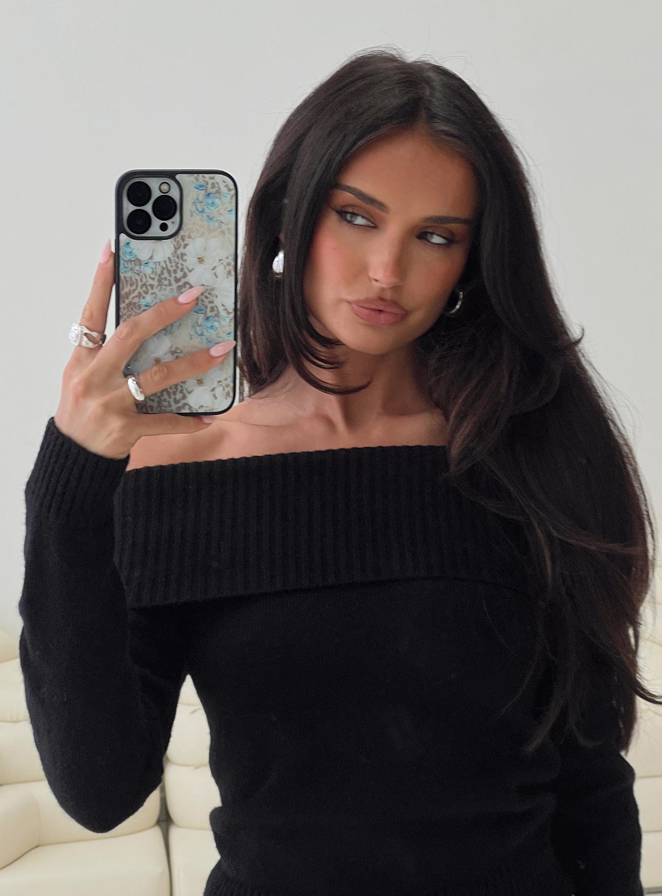 Lizabeth iPhone Case Floral Leopard、mySite、solidvoid