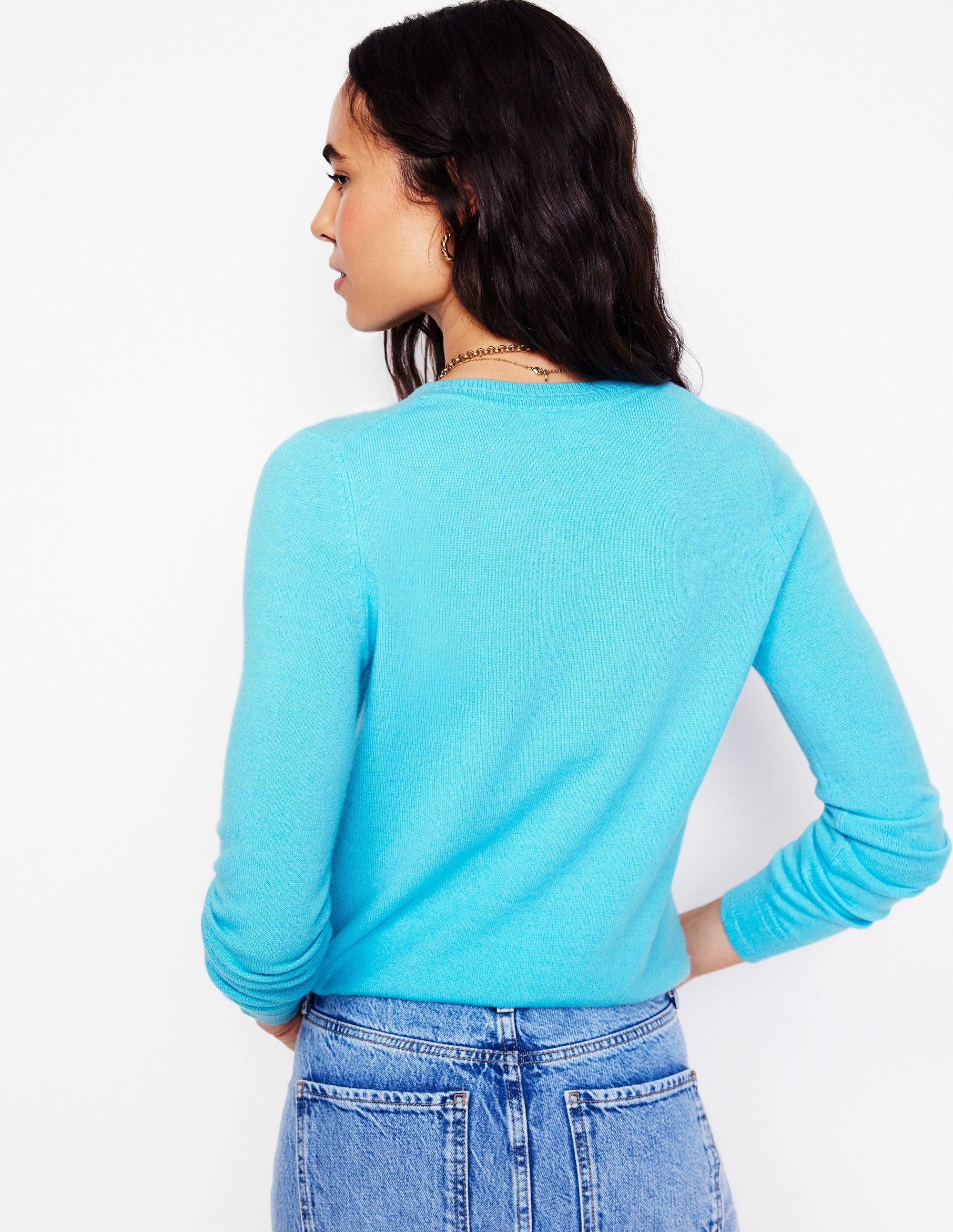  Eva Cashmere Crew Neck Jumper-Caribbean Blue、mySite、ashleygrahame