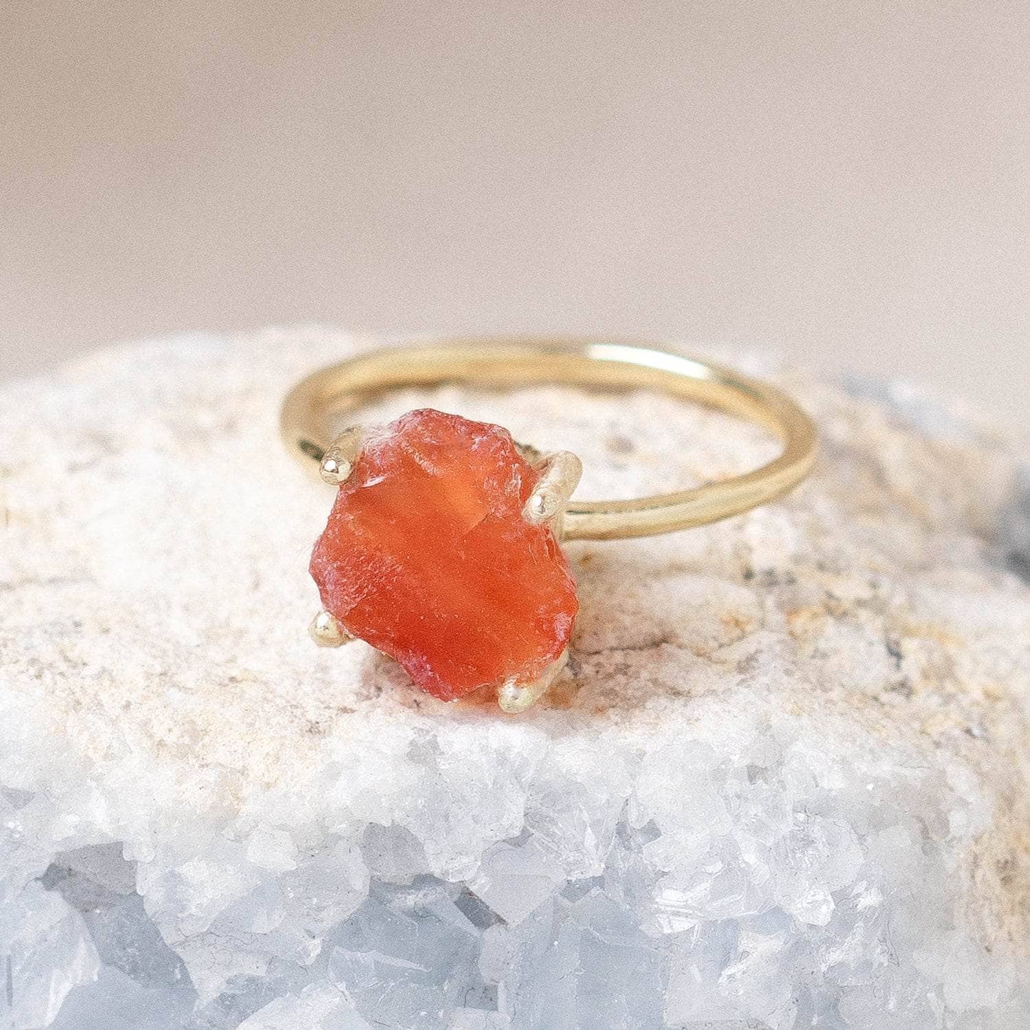 Carnelian Raw Freeform Gold or Silver Ring、mySite、hinf8tx79