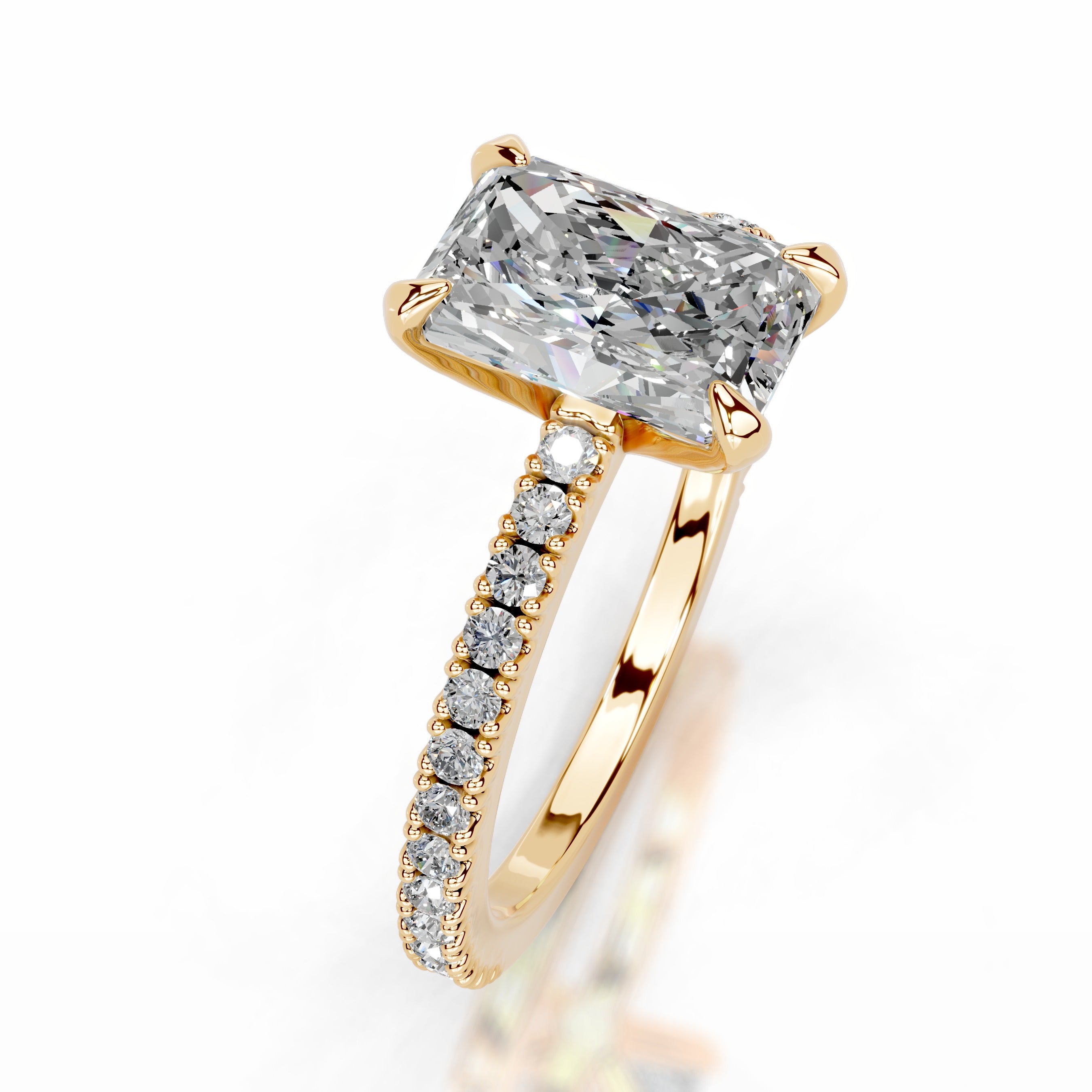 Luisana Moissanite & Diamond Ring - 18K Yellow Gold、mySite、hinf8tx79