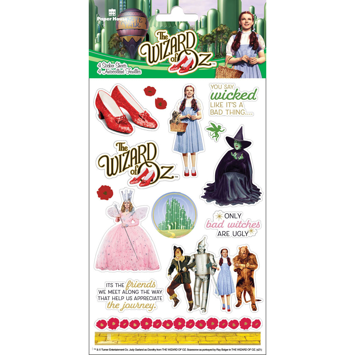  Wizard of Oz Stickers, 4 sheets、mySite、ghnorth
