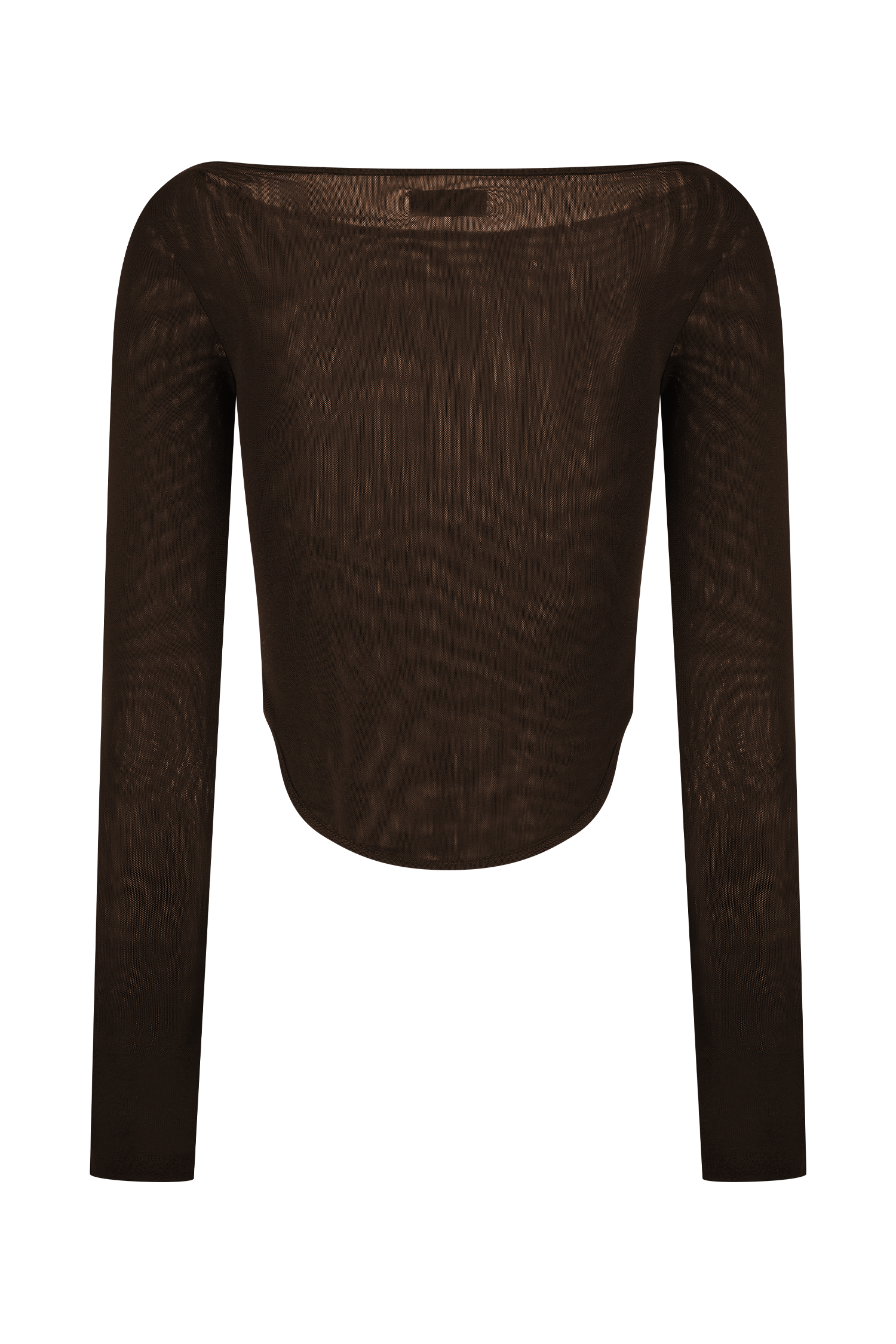 Colette Boat Neck Mesh Top - Dark Chocolate、mySite、solidvoid