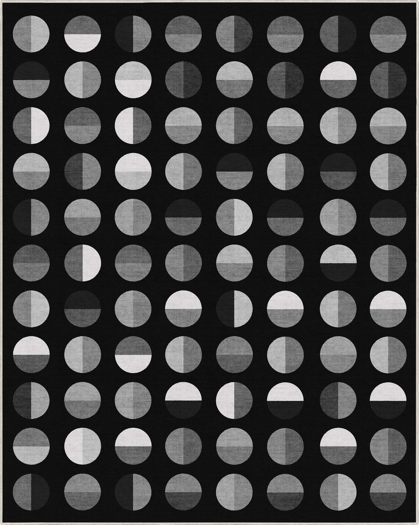 Apollo Modern Geometric Split Dot Black & White Rug、mySite、gigharbornorthrealestate