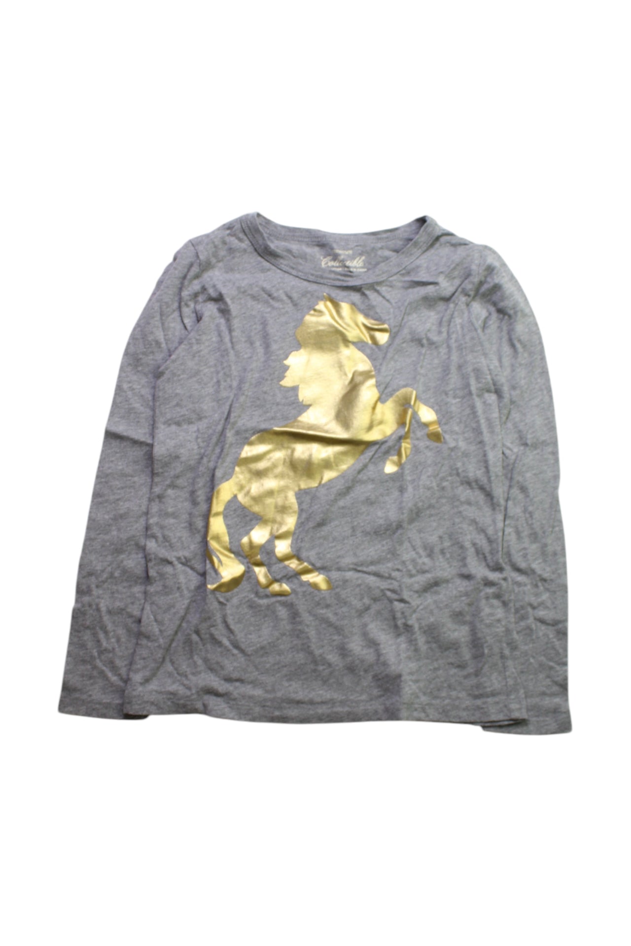 Crewcuts Long Sleeve T-Shirt With Gold Horse Graphic 8Y、mySite、g9winljtr
