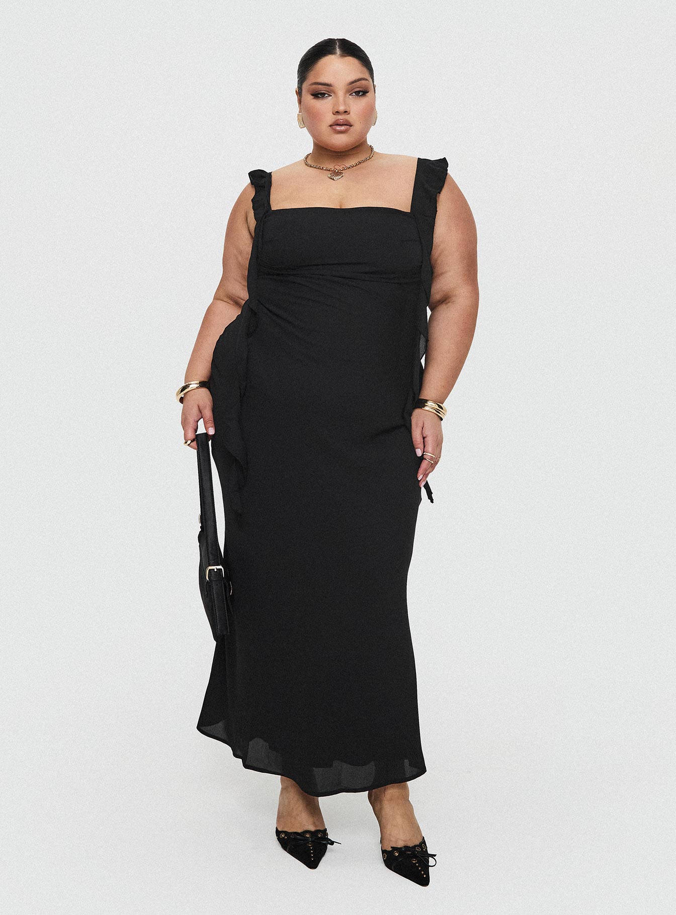 Lanai Maxi Dress Black Curve、mySite、solidvoid