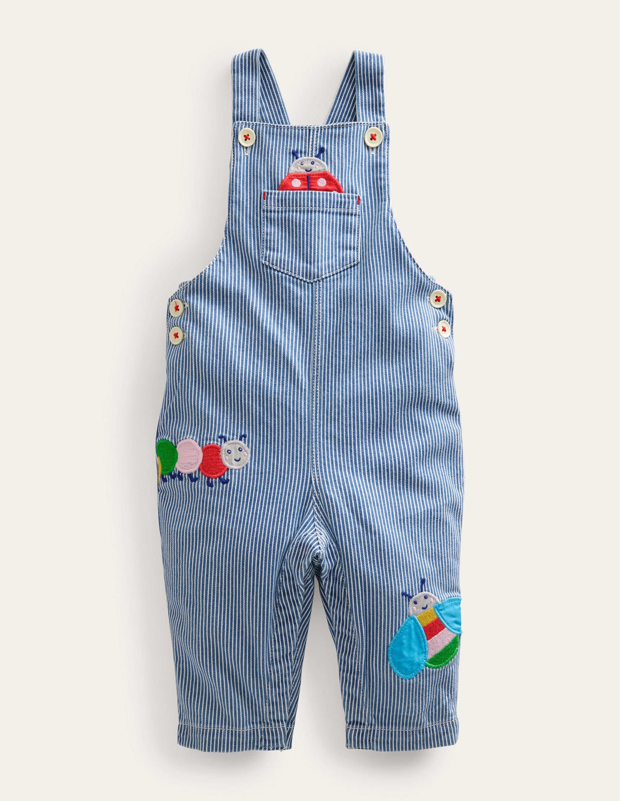  Woven Applique Dungaree-Penzance Blue/Ivory Bugs、mySite、ashleygrahame