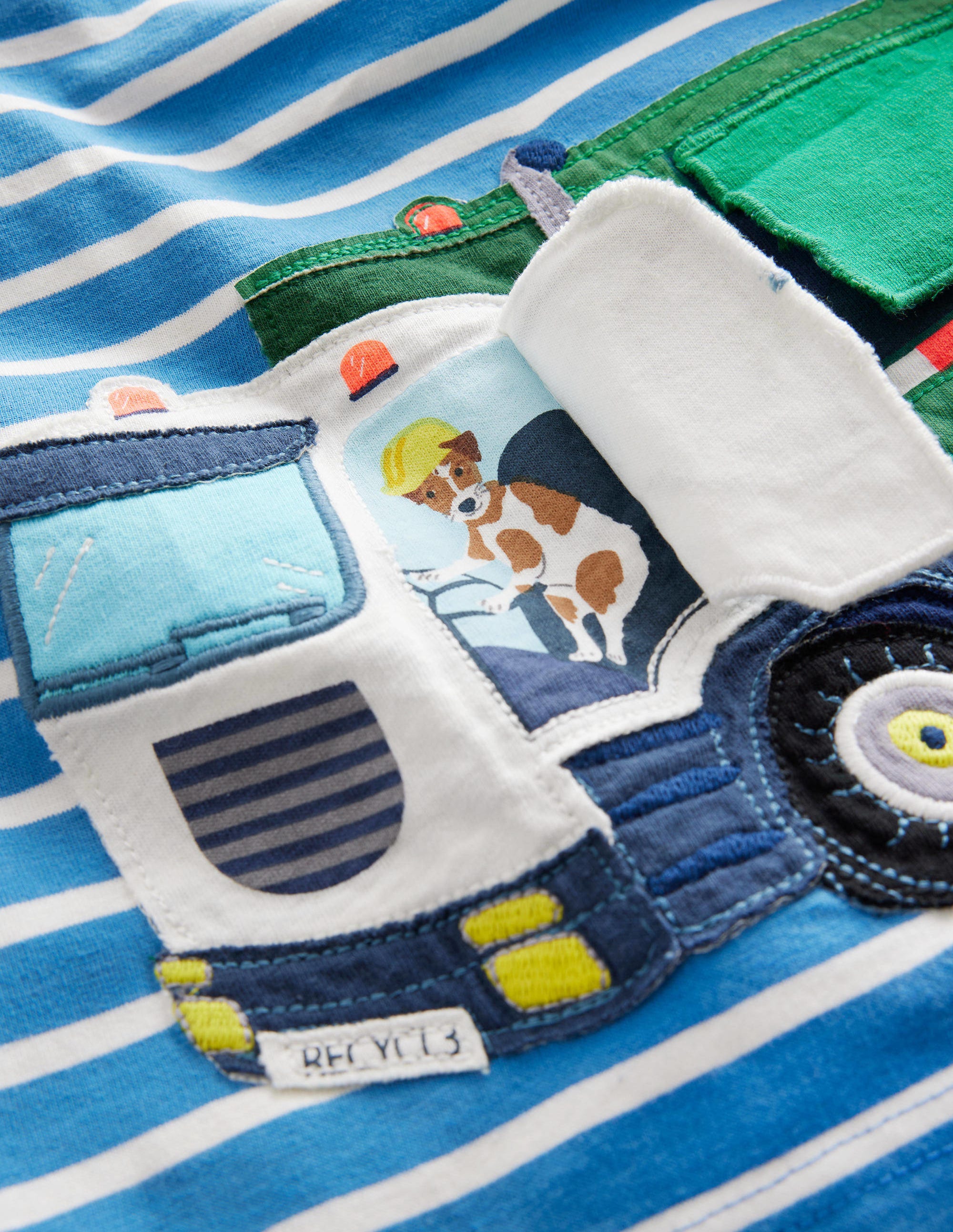  Lift-the-flap Truck T-Shirt-Elizabethan Blue/ Ivory Truck、mySite、ashleygrahame