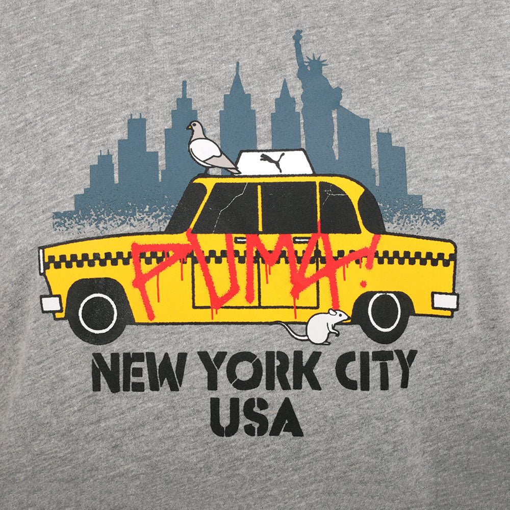 NYC Cartoon Cab Graphic Crew Neck Short Sleeve T-Shirt、mySite、gtrtttuynbv