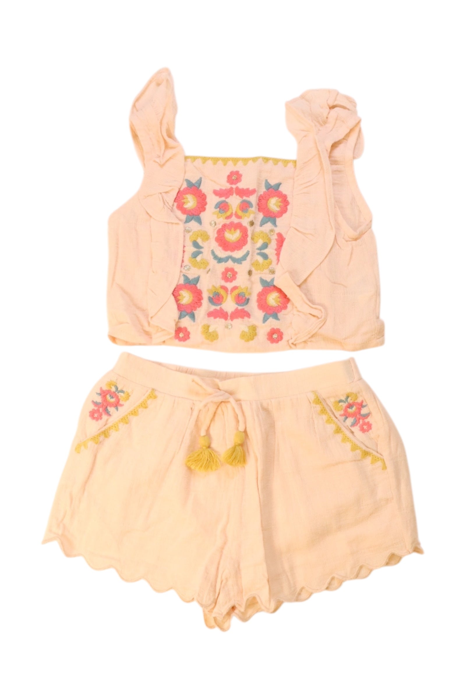 Louise Misha Embroidered Floral Shorts Set 3T、mySite、g9winljtr