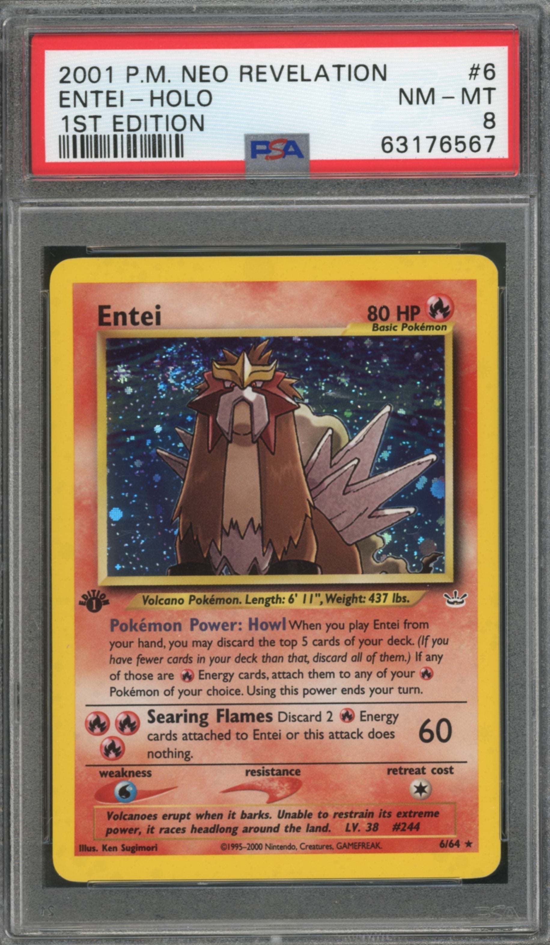 Entei #6 1st Edition PSA 8 Neo Revelation、mySite、waistdrama
