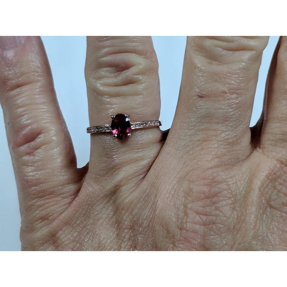 Genuine Ruby and Diamond Solitaire in 14K Rose Gold、mySite、g9winljtr