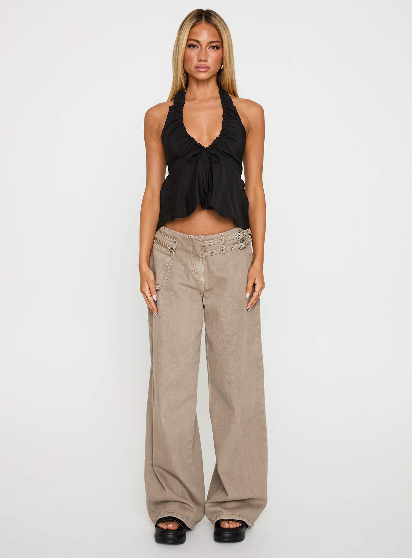 Gadot Halter Top Black、mySite、solidvoid