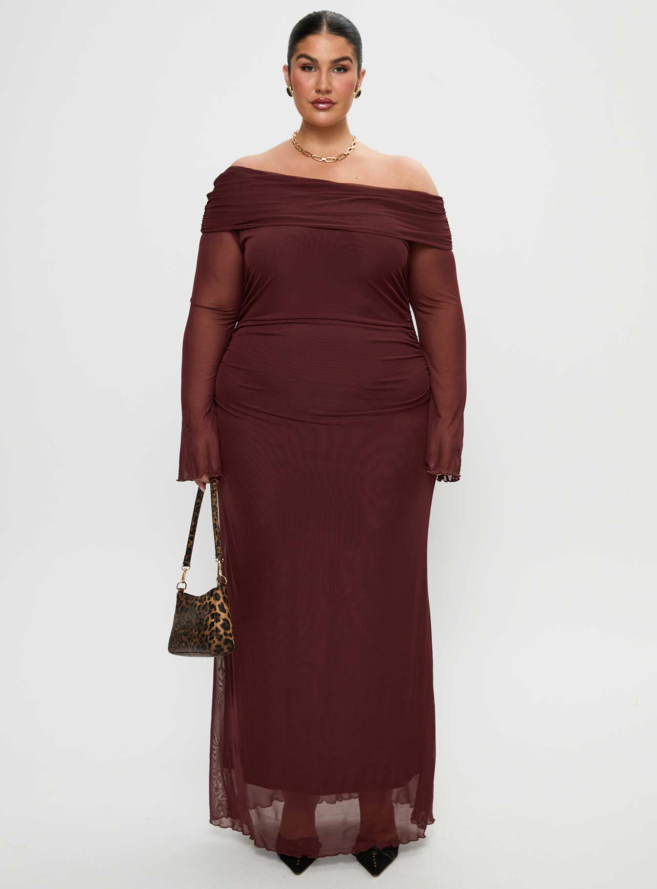 Consideration Maxi Dress Chocolate Curve、mySite、solidvoid