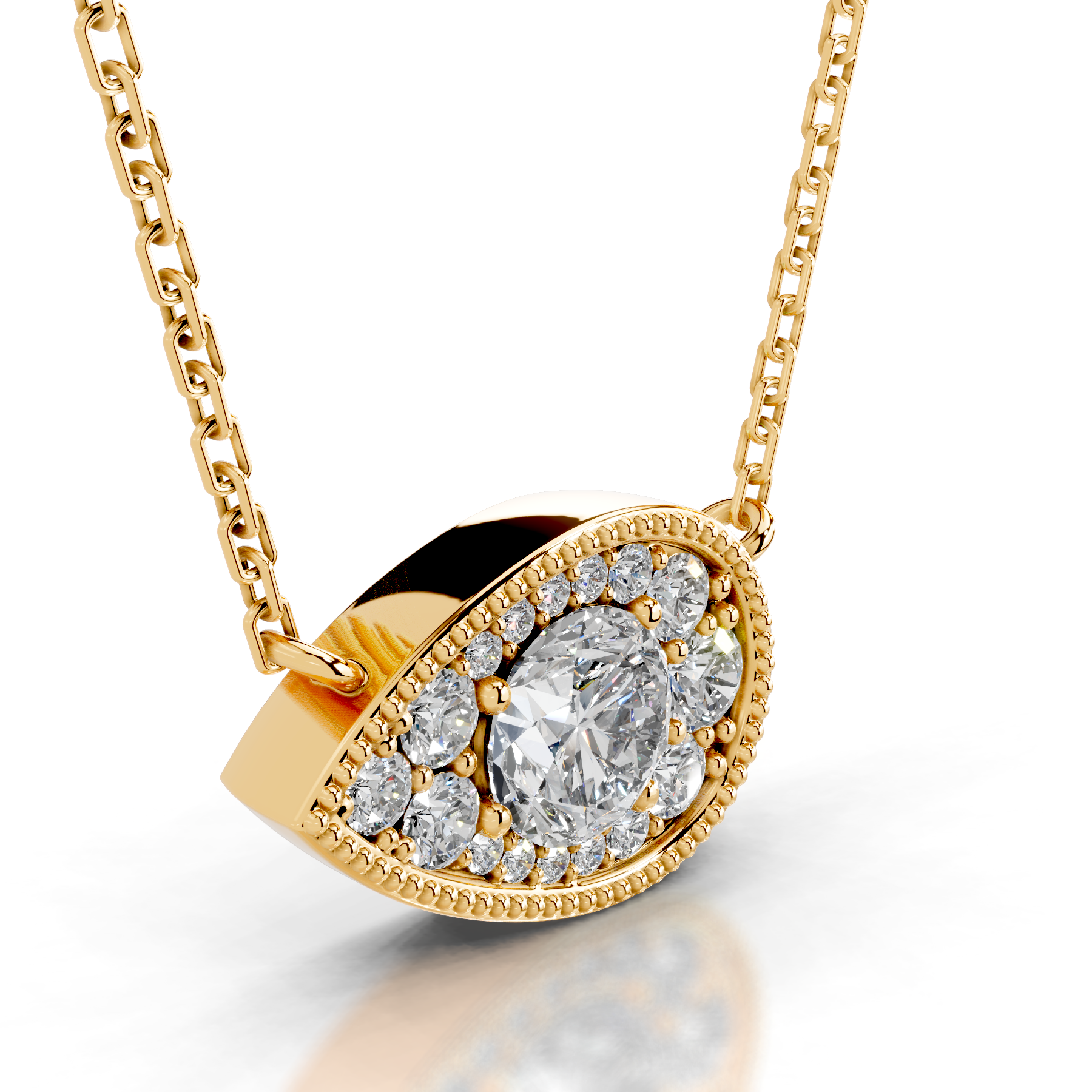 Kanesha Lab Grown Diamond Pendant (3.50 Carat) -18K Yellow Gold、mySite、hinf8tx79
