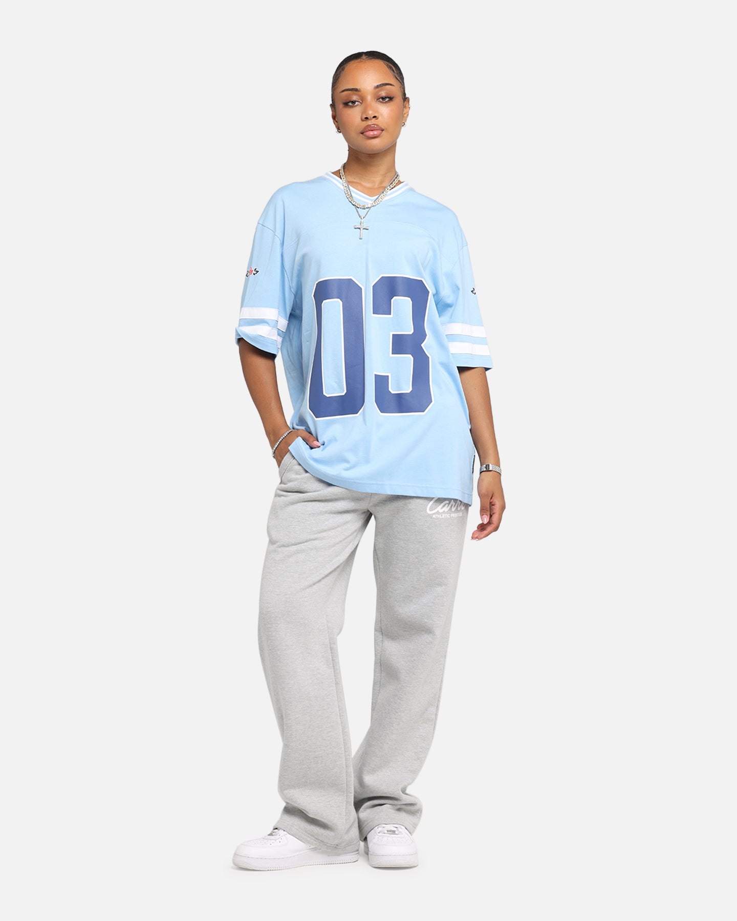 Carre Rose Football T-Shirt Light Blue、mySite、zt4zffjzw