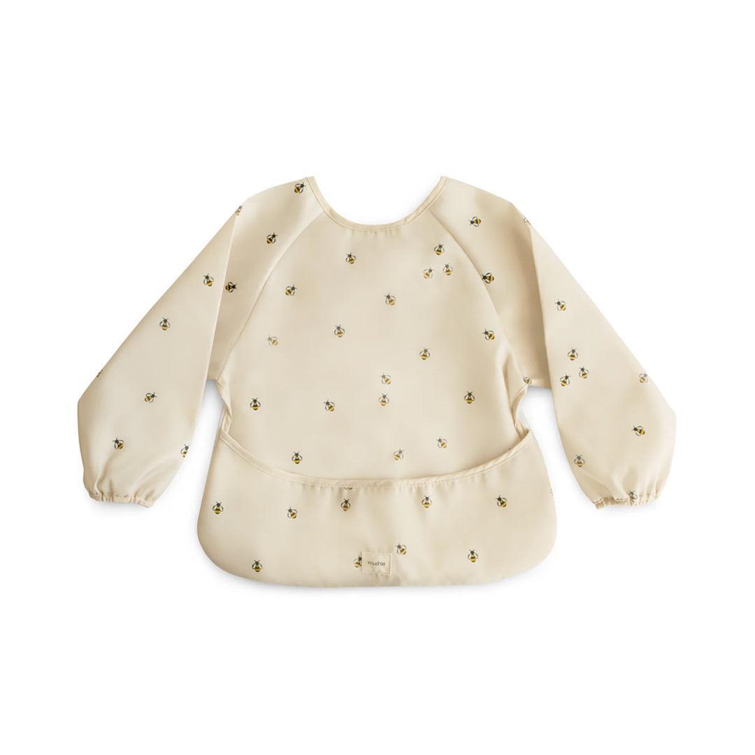  Mushie Long Sleeve Bib - Cream Bees、mySite、merchandisen